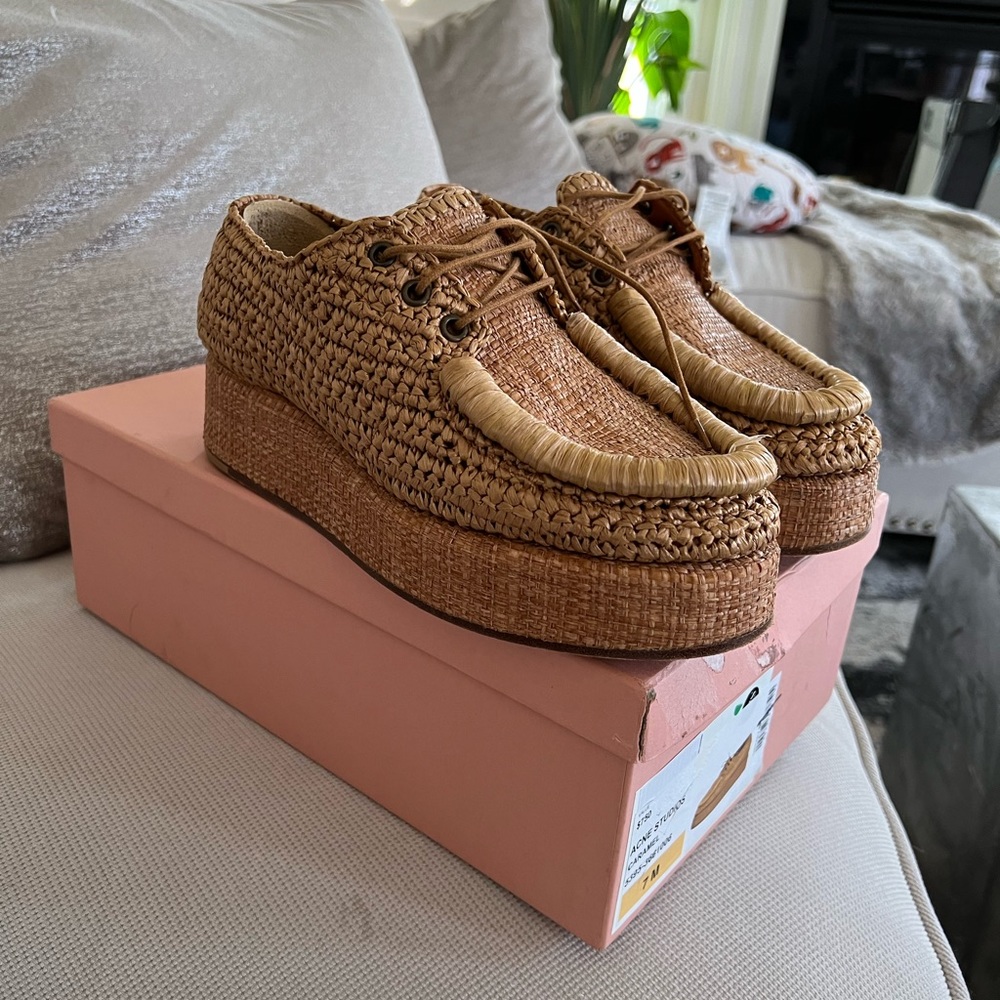 Acne studios rattan platform shoes